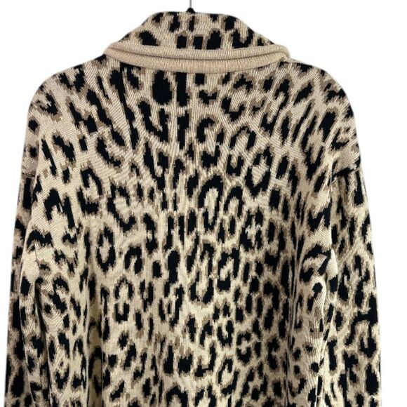J.Crew Leopard Print Double-Breasted Sweater Coat Women’s Wool Blend Knit Jacket - Picture 7 of 14